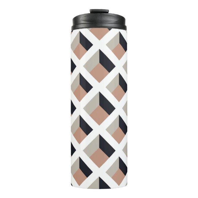 White lattice seamless pattern thermal tumbler (Front)