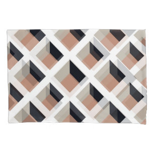 White lattice volume, brown background. pillowcase