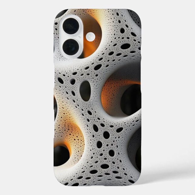 White Lattice with Amber Glow Abstract Case (Back)