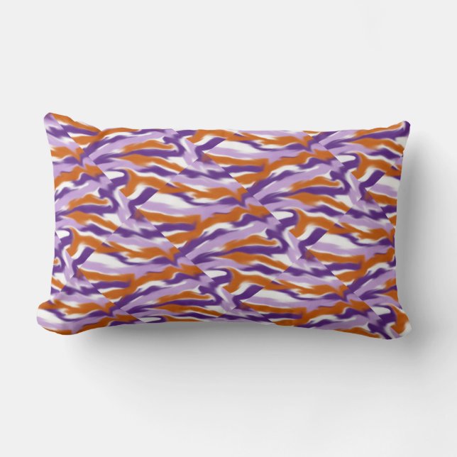 White, lavender, dark purple, orange Pillow (Front)