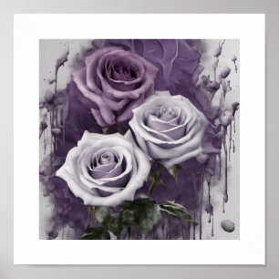 White Lavender Rose  Poster