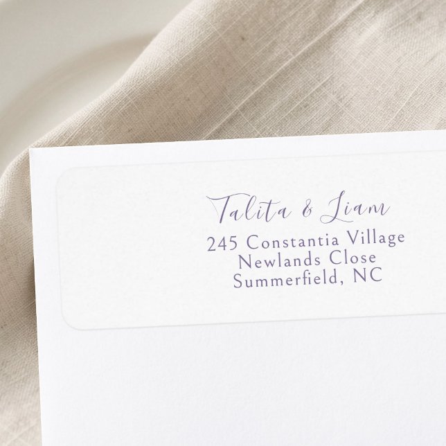 White | Lavender Simple Wedding Return Address (Creator Uploaded)