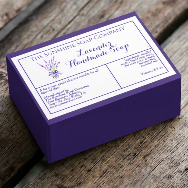 White Lavender waterproof soap box label (Creator Uploaded)