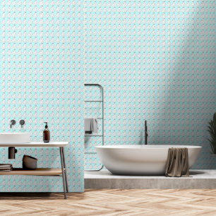 White Leaf Clusters On Pale Aqua Repeat Wallpaper