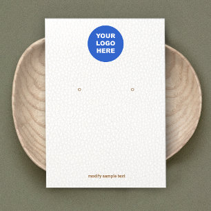 White Leather Add Your Logo Earring Display Card