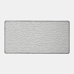 White leather effect pattern desk mat