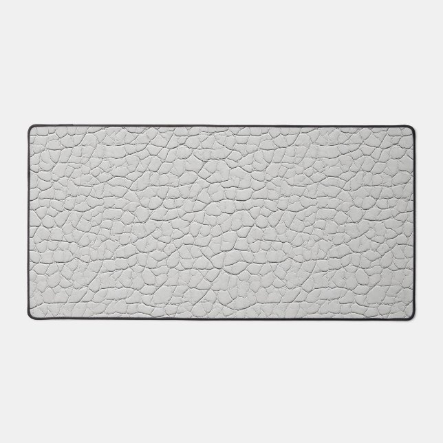 White leather effect pattern desk mat (Front)