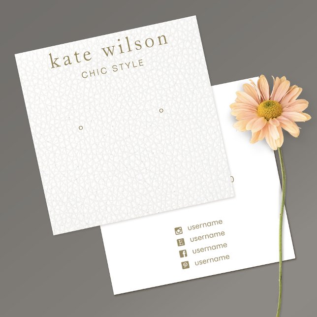 White Leather (image) Stud Earring Display Card (Creator Uploaded)