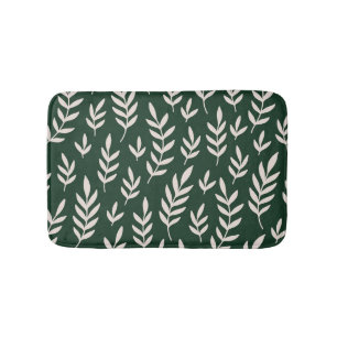 White leaves bath mat