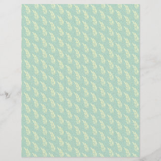 White Leaves on Blue Textured Paper Sheet