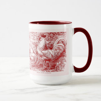 White Leghorn in red Mug