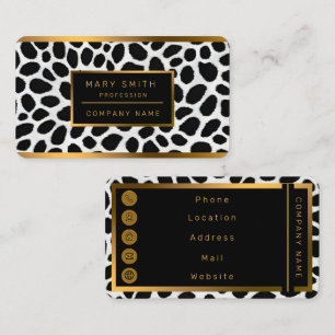 White Leopard Elegant Trendy Luxury Collection Business Card