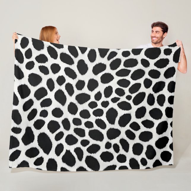 White Leopard Elegant Trendy Luxury Collection Fleece Blanket (In Situ)