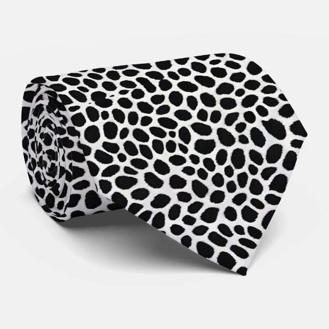 White Leopard Elegant Trendy Luxury Collection Tie (Rolled)