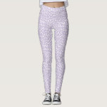 White Leopard Patterned Pastel Purple Leggings<br><div class="desc">Get ready to get comfy in these stretchy,  all-over printed leggings featuring a classic leopard print pattern in white on a girly,  lilac purple background. Perfect for fall weather,  wear them with your favourite pair of boots and a slouchy sweater or wear to the gym and sweat in style.</div>