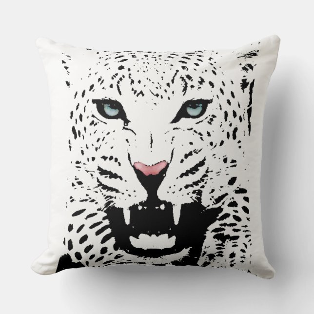 White leopard Pillow (Front)