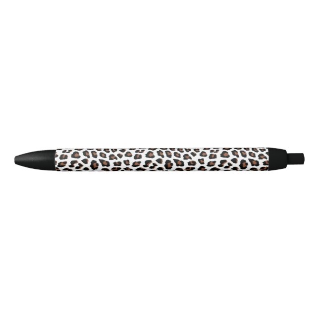 White Leopard Print  Black Ink Pen (Front)