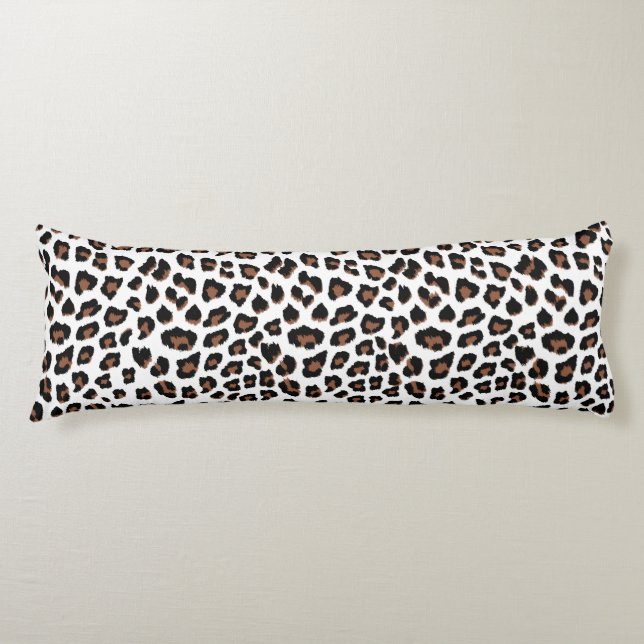 White Leopard Print  Body Cushion (Front)