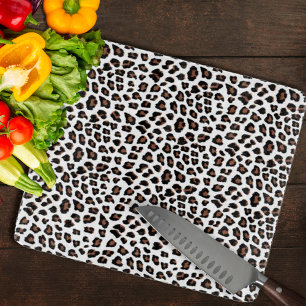 White Leopard Print  Cutting Board