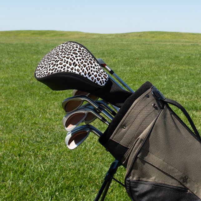 White Leopard Print  Golf Head Cover (In Situ)