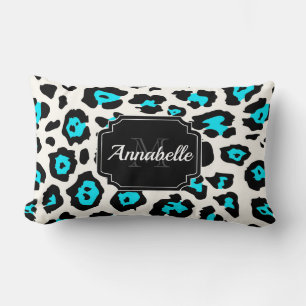 White Leopard Print Lumbar Cushion