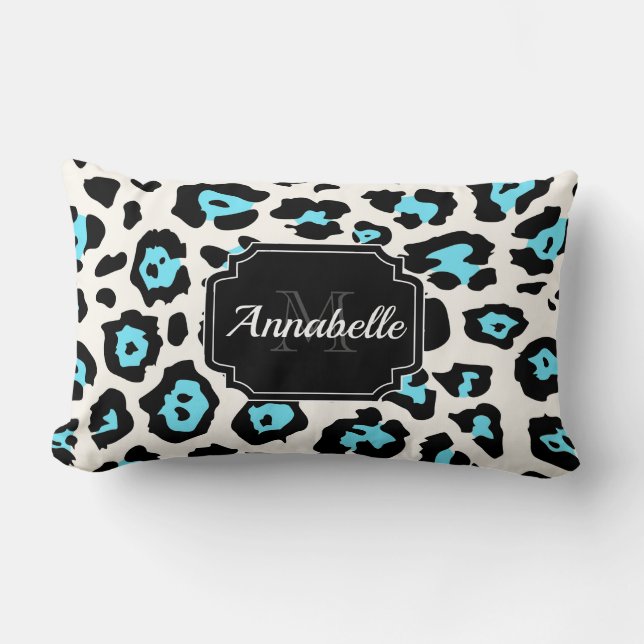 White Leopard Print Lumbar Cushion (Front)