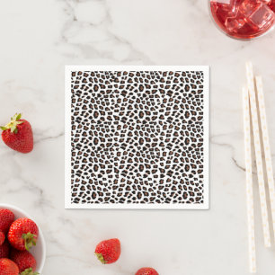 White Leopard Print Napkin