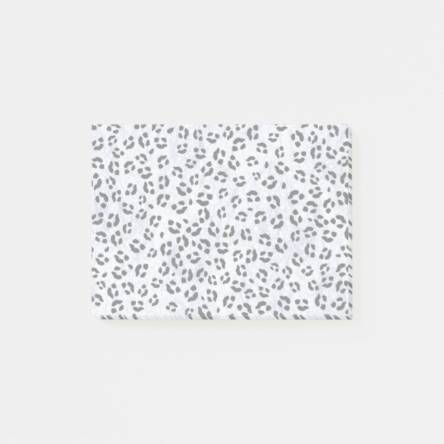 White Leopard Print Post-it Notes (Front)