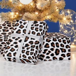 White Leopard Print  Wrapping Paper