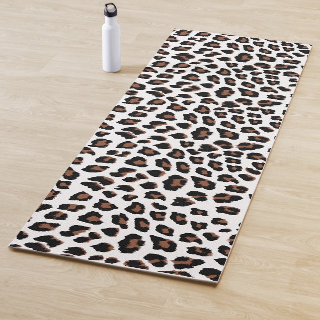 White Leopard Print  Yoga Mat (In Situ)