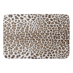 White Leopard Skin Bath Mat