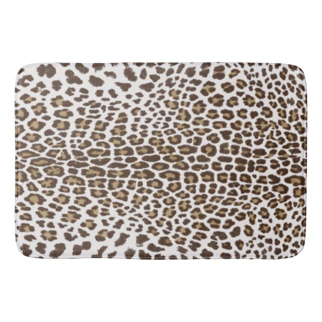 White Leopard Skin Bath Mat (Front)