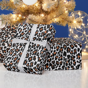 White Leopard Skin Print Wrapping Paper