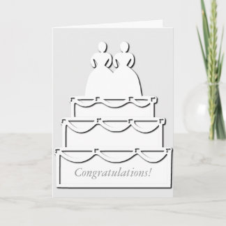 White Lesbian Wedding Cake Card