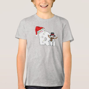White letter r christmas gift  Tri-Blend shirt