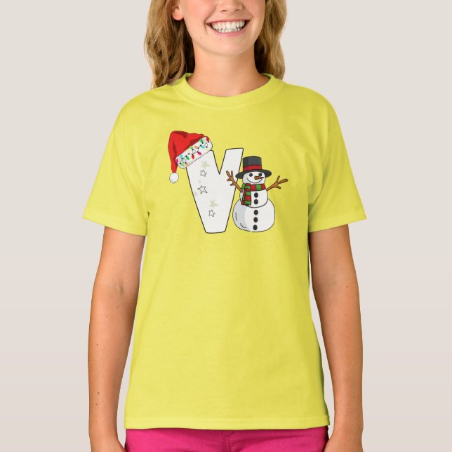 White letter v christmas gift  T-Shirt (Front)