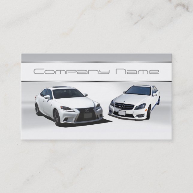 White Lexus and white Mercedes Benz Business Cards (Front)