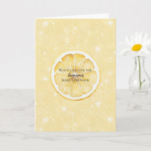 White Life Gives You Lemons Quote Glitter Card