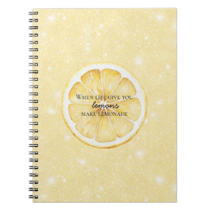White Life Gives You Lemons Quote Notebook