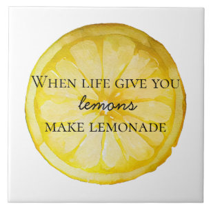 White Life Gives You Lemons Quote Tile