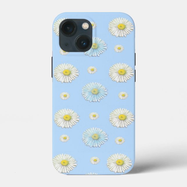 White & light blue Daisy Pattern Case-Mate iPhone Case (Back)
