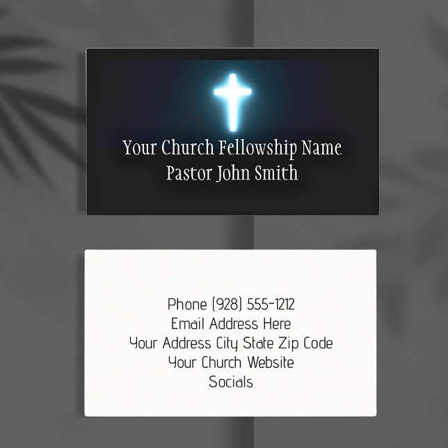 White Light Cross Christian Church Illuminated Business Card (Creator Uploaded)