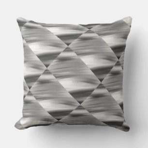 White, light grey, dark grey, black design Pillow