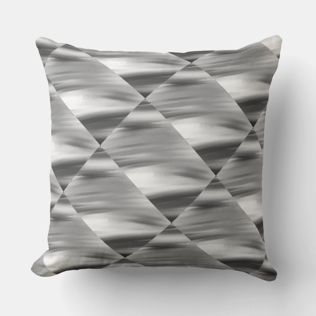 White, light grey, dark grey, black design Pillow (Front)