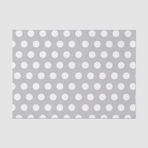 White & Light Grey Medium Polka Dot Wedding Tissue Paper