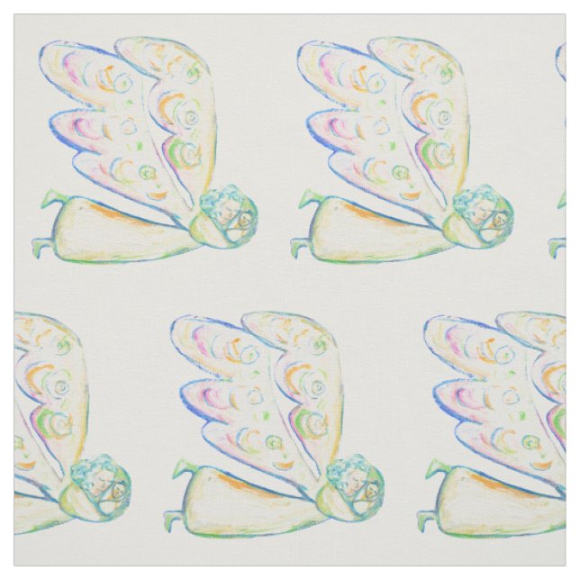 White Light Guardian Angel Fabric Art Material (Swatch)