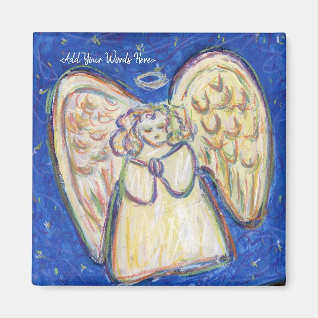 White Light Guardian Angel Personalised Magnets (Front)