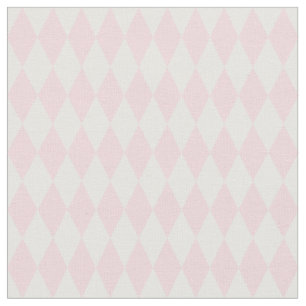 White & Light Pink Harlequin Diamonds Fabric
