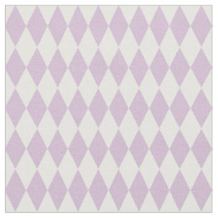 White & Light Purple Harlequin Diamonds Fabric