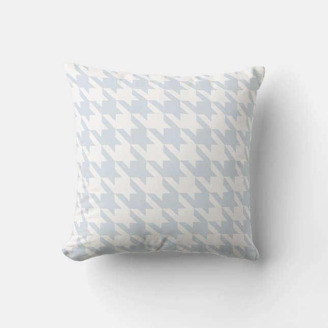 White Light Silver Blue Houndstooth Cushion (Front)